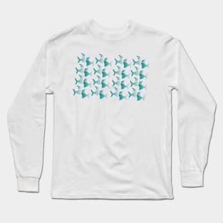 cute blue fish art Long Sleeve T-Shirt